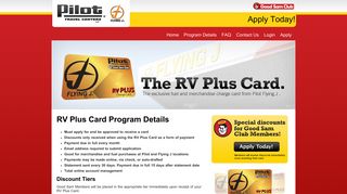 Pilot RV Plus - Program Details - RV Plus Card
