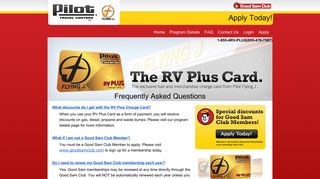 Pilot RV Plus - FAQ - RV Plus Card