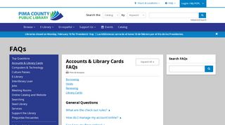 Accounts & Library Cards | FAQs | Pima County Public Library