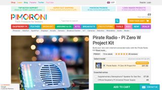 Pirate Radio - Pi Zero W Project Kit – Pimoroni