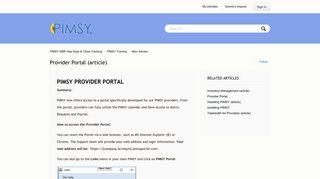 Provider Portal (article) – PIMSY EMR Help Desk & Ticket Tracking