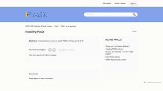 Installing PIMSY – PIMSY EMR Help Desk & Ticket Tracking
