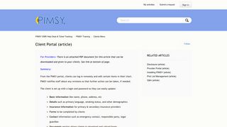 Client Portal (article) – PIMSY EMR Help Desk & Ticket Tracking
