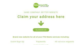 Sign-up for Service or Log-in | Pin Waste