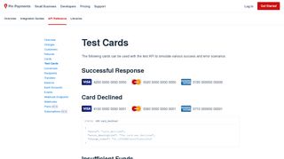 Test Cards | Secure online payment acceptance | Pin Payments