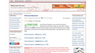 Pinecone Research Sign Up Banner Link & Review - MySurvey123