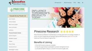 Pinecone Research Canada – Canadian Paid Surveys