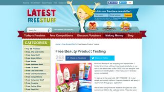 Free Beauty Product Testing | LatestFreeStuff.co.uk