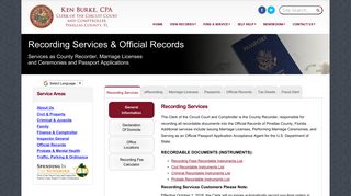 Official Records - Pinellas County Clerk