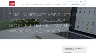 Ping homepage adds log-in options for Facebook ... - Ping Identity