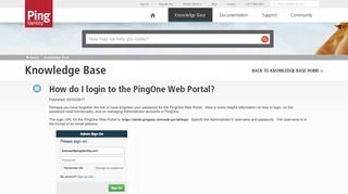 How do I login to the PingOne Web Portal? - Ping Identity Support