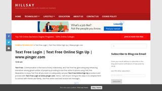 Text Free Login | Text Free Online Sign Up | www.pinger.com - Hillsay