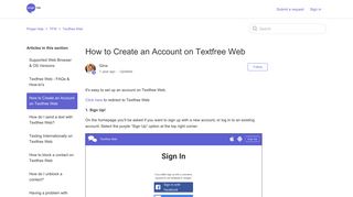 How to Create an Account on Textfree Web - Pinger help - Zendesk