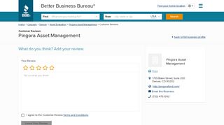 Pingora Asset Management | Reviews | Better Business Bureau® Profile