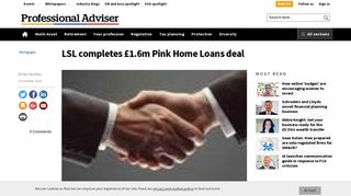 LSL completes £1.6m Pink Home Loans deal - Professional Adviser