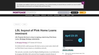 LSL buyout of Pink Home Loans imminent - Mortgage Strategy