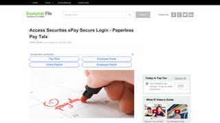 Access Securitas ePay Secure Login - Paperless Pay Talx