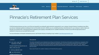 Pinnacle's Retirement Plan Services - Pinnacle Wealth Planning