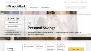 Personal Savings Overview | Pinnacle Bank