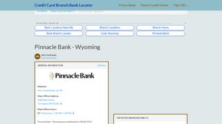 Pinnacle Bank - Wyoming - Locations, Hours and More...