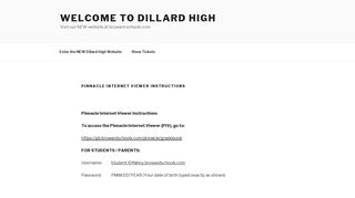 Pinnacle Internet Viewer Instructions – Welcome To Dillard High