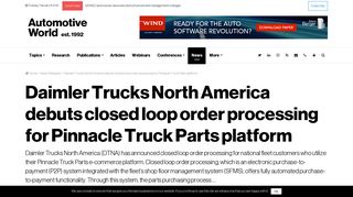 Daimler Trucks North America debuts closed loop order processing for ...