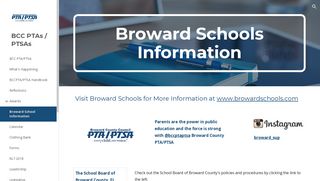 BCC PTAs / PTSAs - Broward School Information - Google Sites