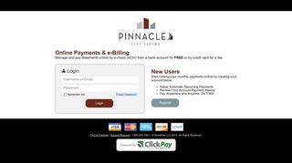 Pinnacle City Living | Online Monthly Payments - ClickPay