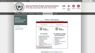 MISTAR ParentPortal and StudentPortal / Home Page