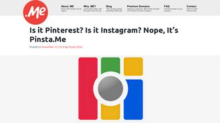 Is it Pinterest? Is it Instagram? Nope, It's Pinsta.Me • Domain .ME blog