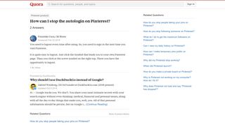 How to stop the autologin on Pinterest - Quora