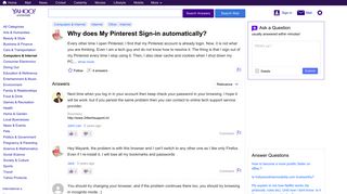 Why does My Pinterest Sign-in automatically? | Yahoo Answers