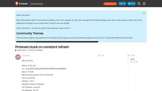 Pinterest stuck on constant refresh - Web Compatibility - Brave ...
