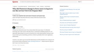 Why did Pinterest change to force users to log-in to use the ...