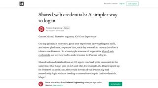Shared web credentials: A simpler way to log in – Pinterest ... - Medium