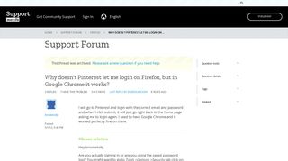 Why doesn't Pinterest let me login on Firefox, but in Google Chrome it ...