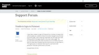 Unable to login to Pinterest | Firefox Support Forum | Mozilla Support