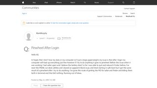 Pinwheel After Login - Apple Community - Apple Discussions
