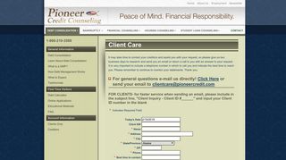 Client Care | Pioneer Credit Counseling