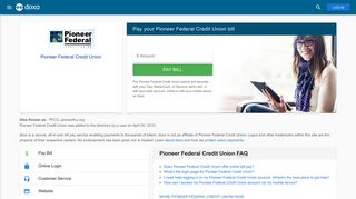 Pioneer Federal Credit Union (PFCU): Login, Bill Pay, Customer ...