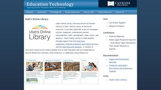 Utah's Online Library (Formerly Pioneer Library) - EdTech