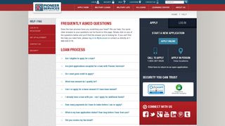 Customer Support and FAQs - Pioneer Military Loans®