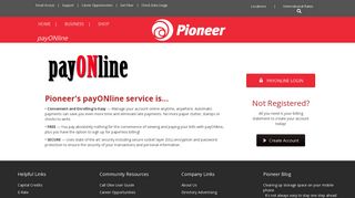 Pioneer payONline | Register | Pay your Bill | Login