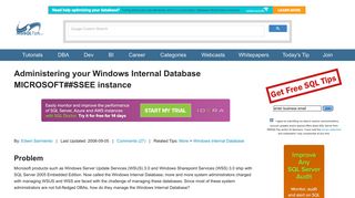 Administering your Windows Internal Database MICROSOFT##SSEE ...