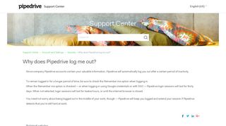 Why does Pipedrive log me out? – Support Center