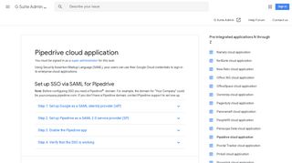 Pipedrive cloud application - G Suite Admin Help - Google Support