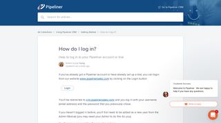 How do I log in? | Pipeliner CRM Cloud Help Center