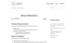 Setup Instructions – Piper Support