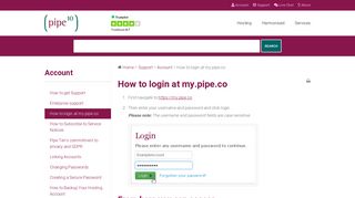 How to login at my.pipe.co - Pipe Ten