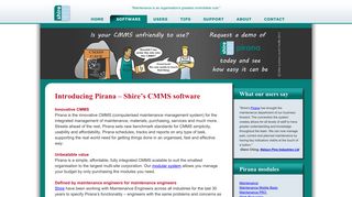 Introducing Pirana - Shire's CMMS software - Shire Systems South ...